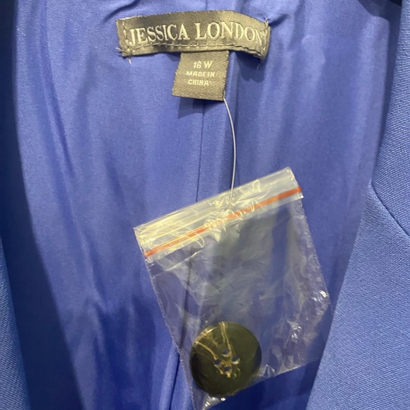 Jessica London Elegant Blue Women's Suit Jacket - Picture 5 of 6